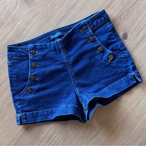 Blue Spice Denim Sailor Shorts Dark Wash Mid Rise Size 5